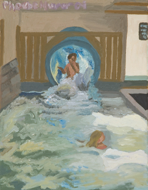 Coming Out of The Waterslide, 11 x 14", Oil on Canvas, 2009